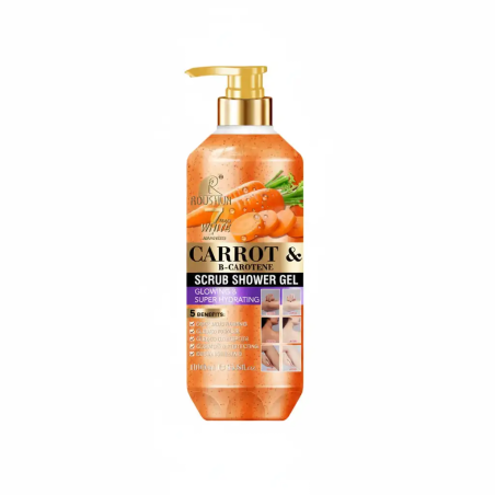 Gel Douche Gommant à la Carotte Roshun (1 L)