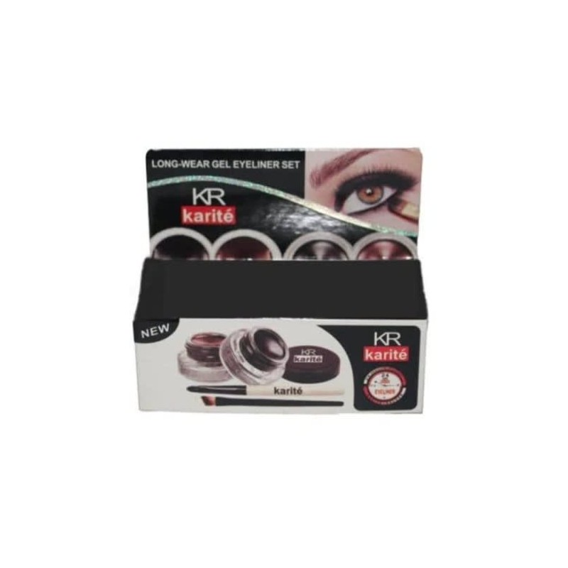 Eyeliner en Gel Karité KR  Kit Longue Tenue avec Pinceau | EBUN AFRO BEAUTY