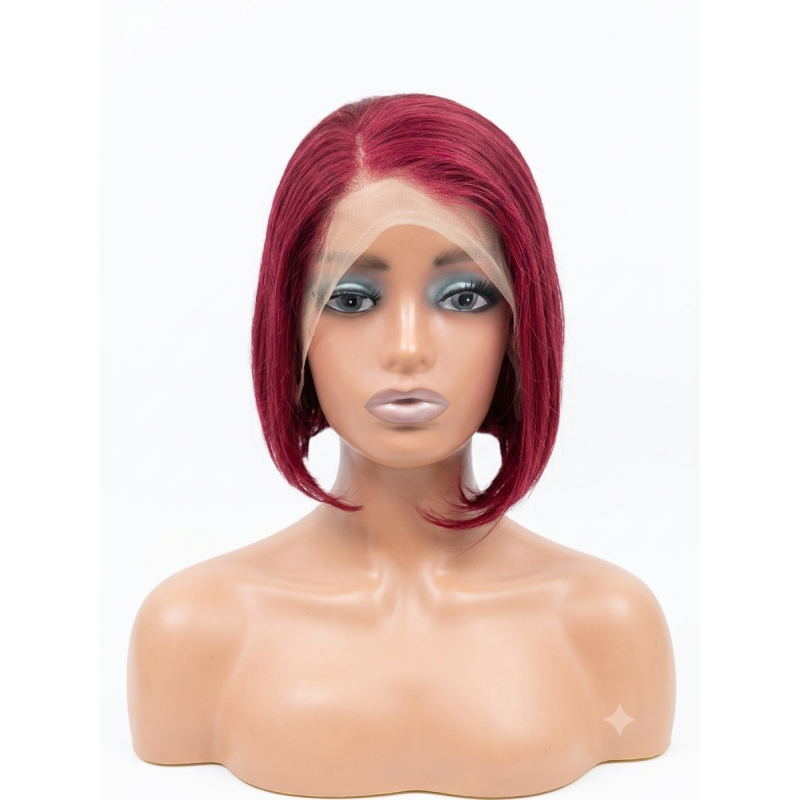 Perruque Bob Court Rouge  Lace Frontal Naturelle | EBUN AFRO BEAUTY