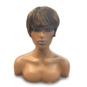 Perruque Courte Pixie Brune Coupe Effilée Moderne | EBUN AFRO BEAUTY