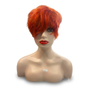 Perruque Courte Orange Pixie  Coupe Moderne Audacieuse | EBUN AFRO BEAUTY