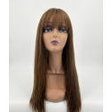 Perruque Longue Lisse avec Frange – Châtain Naturel Chic | EBUN AFRO BEAUTY
