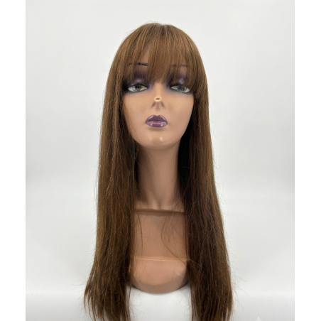 Perruque Longue Lisse avec Frange – Châtain Naturel Chic | EBUN AFRO BEAUTY