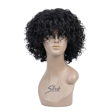Perruque Courte Bouclée Noire  Style Dynamique & Chic | EBUN AFRO BEAUTY