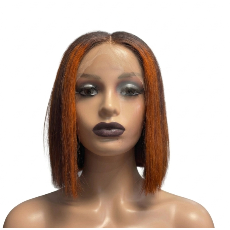 Perruque Lace Front Carré Ombré Cuivré  Look Audacieux | EBUN AFRO BEAUTY