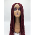 Perruque Braided Wig Tressée  Rouge Bourgogne Élégante | EBUN AFRO BEAUTY