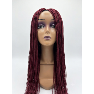 Perruque Braided Wig Tressée  Rouge Bourgogne Élégante | EBUN AFRO BEAUTY