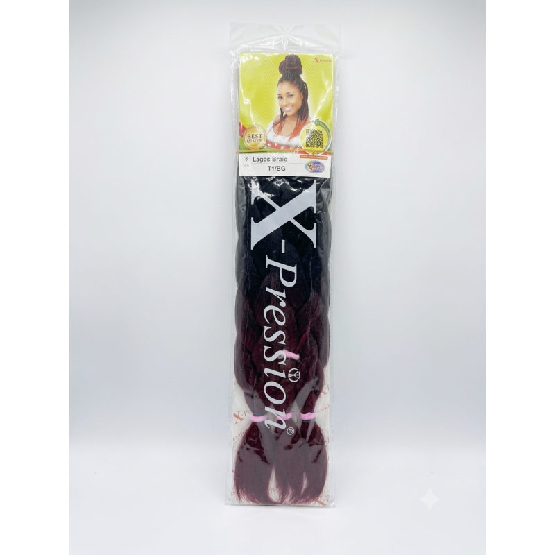 Mèches X-Pression Lagos Braid T1/BG - Tresses Qualité Supérieure | EBUN AFRO BEAUTY